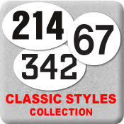 Classic Race Number Decal Collection Static Cling and Adhesive 